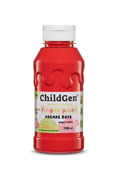 ChildGen 350 ML Kırmızı Süper Yıkanabilir Parmak Boya