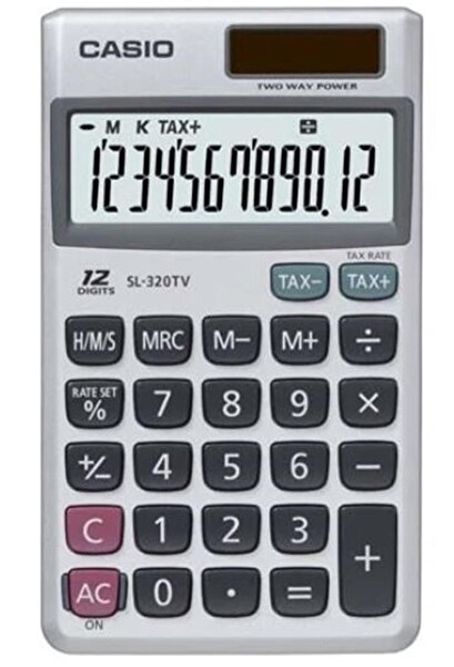 SL-320TV-W-DP 12 Hane Cep Tipi Hesap Makinesi
