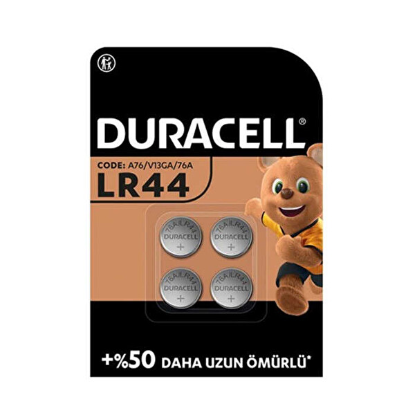 Duracell LR44/AG13 Alkalin Pil 4'lü