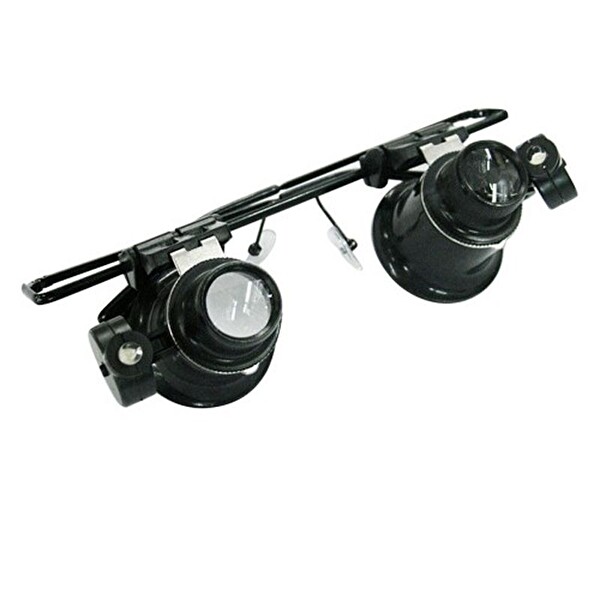 Evimdeyokyok Gözlük Model Çift Led Aydınlatma Saat Onarımı için Büyüteç