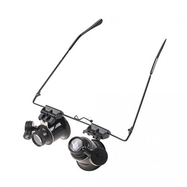 Evimdeyokyok Gözlük Model Çift Led Aydınlatma Saat Onarımı için Büyüteç