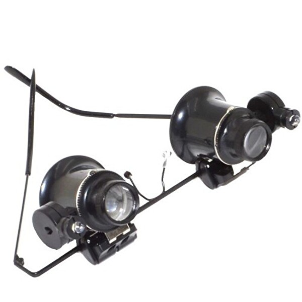 Evimdeyokyok Gözlük Model Çift Led Aydınlatma Saat Onarımı için Büyüteç