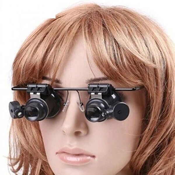 Evimdeyokyok Gözlük Model Çift Led Aydınlatma Saat Onarımı için Büyüteç