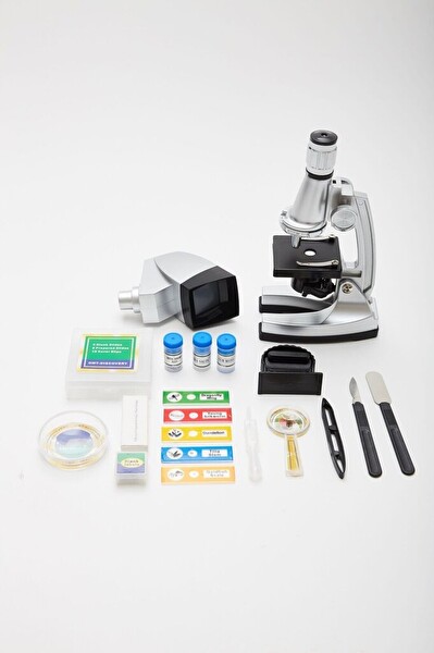 Nikula 50X-100X-200X-400X-600-1200X Çocuklar için Eğitici Projektörlü Mikroskop Seti