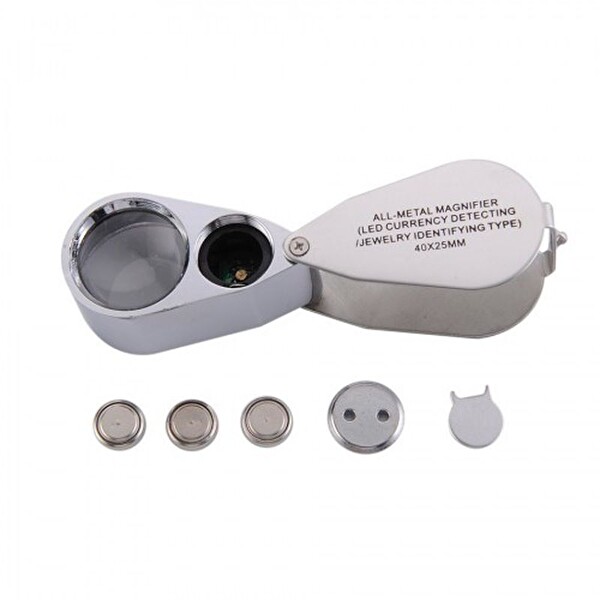 Evimdeyokyok Kontrol için Özel Kutulu Metal Işıklı Lup 40x25