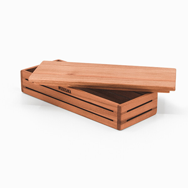 WOODSAKA 3Line Yatay Kapaklı Saklama - Kiraz