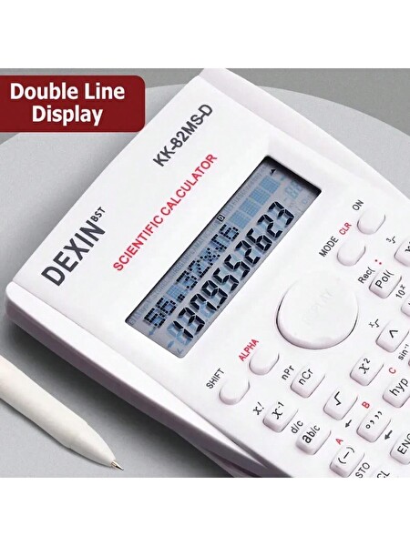 Valkyrie Dexin 240 Fonksiyonlu Çift Satır Bilimsel Hesap Makinesi Beyaz