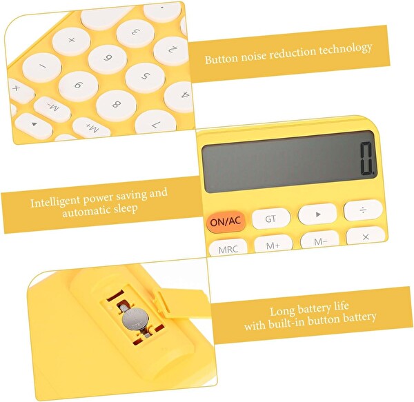 Valkyrie Junno Sevimli Yuvarlak Tuşlu 12 Basamaklı Masaüstü Hesap Makinesi Sarı