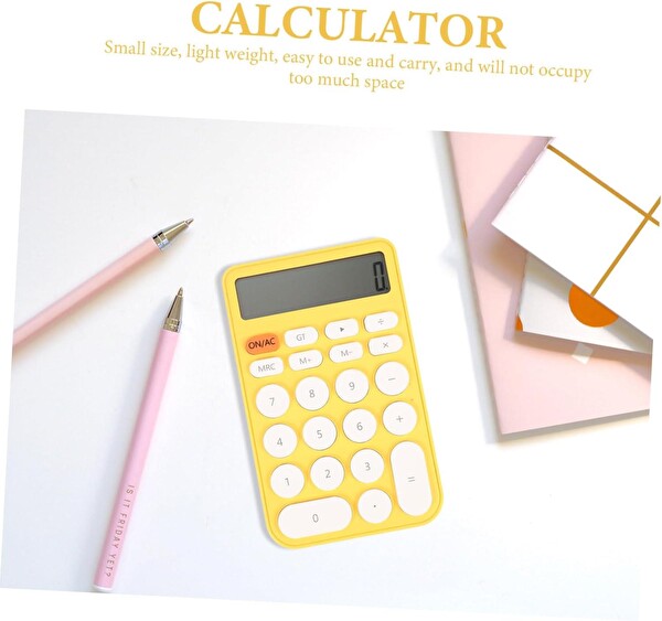 Valkyrie Junno Sevimli Yuvarlak Tuşlu 12 Basamaklı Masaüstü Hesap Makinesi Sarı