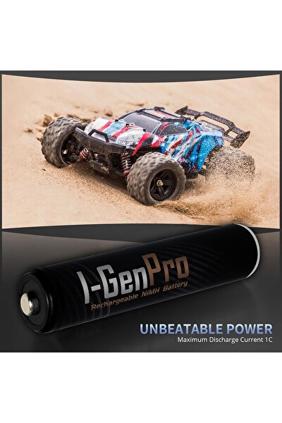 I-Gen Batteries Pro Series 4'lü AA Şarj Edilebilir 2950 mAh Yüksek Kapasite 1.2v Nimh Kalem Pil AA