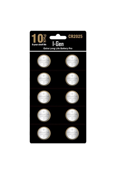 I-Gen Batteries Cr2025 Para Düğme Pil 10'lu Paket