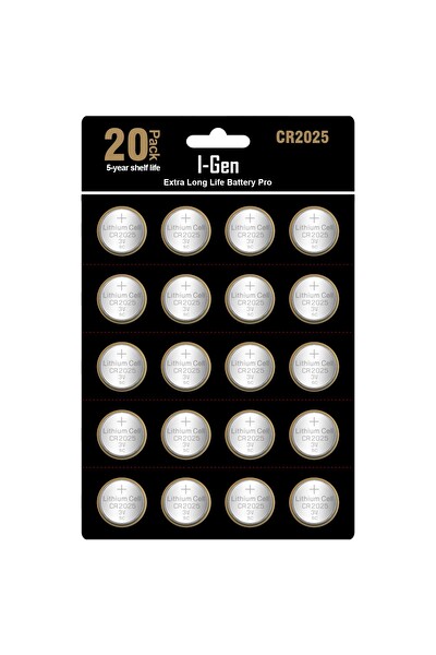 I-Gen Batteries Cr2025 Para Düğme Pil 20'li Paket