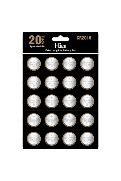 I-Gen Batteries Cr2016 Para Düğme Pil 20'li Paket