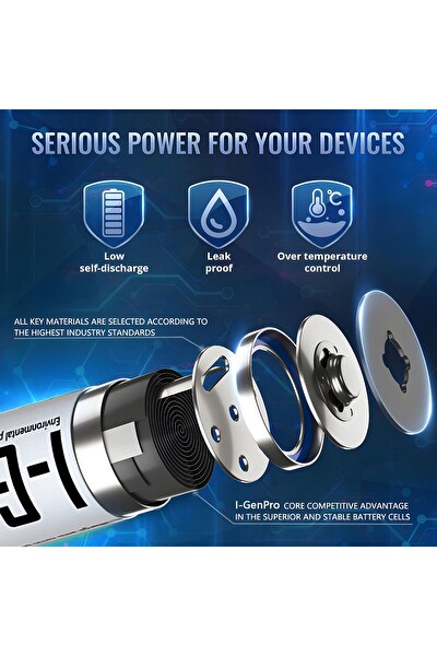 I-Gen Batteries 8 Adet 650 Mah AAA Şarj Edilebilir Pil Yüksek Kapasite 1.2V Nimh Kalem Pil AAA