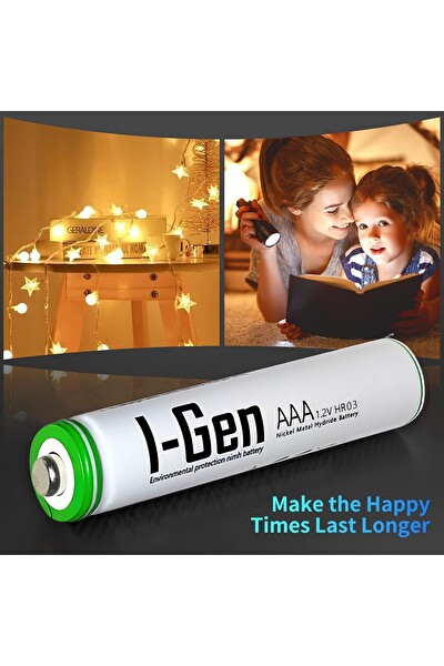 I-Gen Batteries 8 Adet 650 Mah AAA Şarj Edilebilir Pil Yüksek Kapasite 1.2V Nimh Kalem Pil AAA