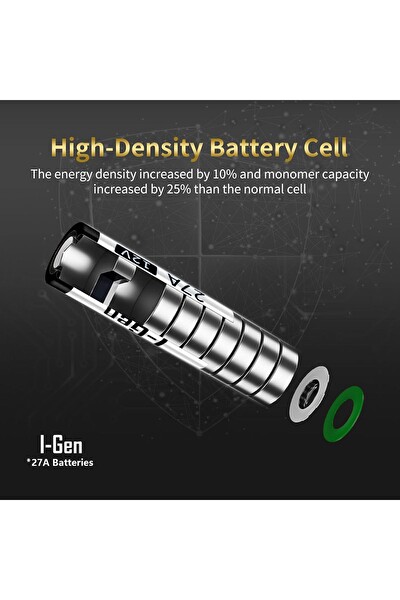 I-Gen Batteries Yüksek Kapasiteli 27A Pil 10'lu Paket 12V MN27 (27A / A27 / L828)