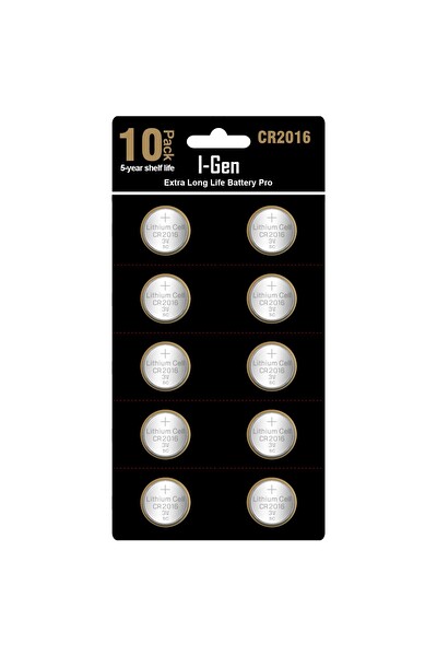 I-Gen Batteries Cr2016 Para Düğme Pil 10'lu Paket