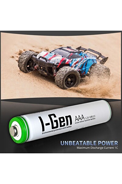 I-Gen Batteries 2 Adet AAA Şarj Edilebilir Pil 650 mAh Yüksek Kapasite 1.2v Nimh Kalem Pil