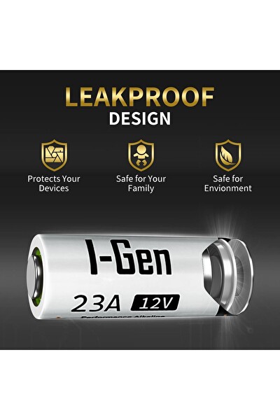 I-Gen Batteries Yüksek Kapasiteli 23A Pil 10'lu Paket 12V MN21 Pil (A23 / 23A / V23GA / LRV08 / 8LR932)