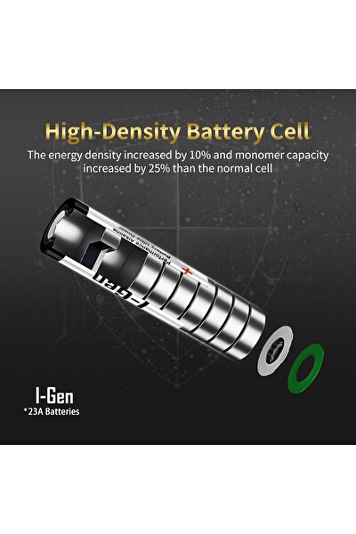 I-Gen Batteries Yüksek Kapasiteli 23A Pil 10'lu Paket 12V MN21 Pil (A23 / 23A / V23GA / LRV08 / 8LR932)