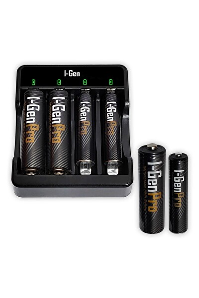 I-Gen Batteries G421 Pro 4'lü Pil Şarj Aleti - 4'lü Pil 2 x AA 2950 mAh Kalem Pil - 2 x AAA 1100 mAh İnce Kalem Pil