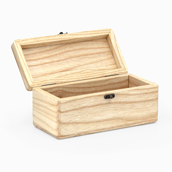 WOODSAKA Kapaklı Ahşap Kalem Kutusu - Yüksek - Akça