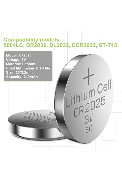 I-Gen Batteries CR2025 Pil 5'li Paket – Uzun Ömürlü Güç Kaynağı