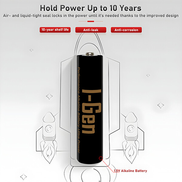 I-Gen Batteries A173 Ultra Alkalin 40'lı Paket LR03 1.5V AAA İnce Kalem Pil - 40'lı Paket LR6 1.5V AA Kalem Pil