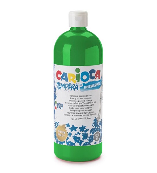 Carioca Süper Yıkanabilir 1000 ML 1350 GR Plastik Şişede Zümrüt Yeşil Tempera Boya