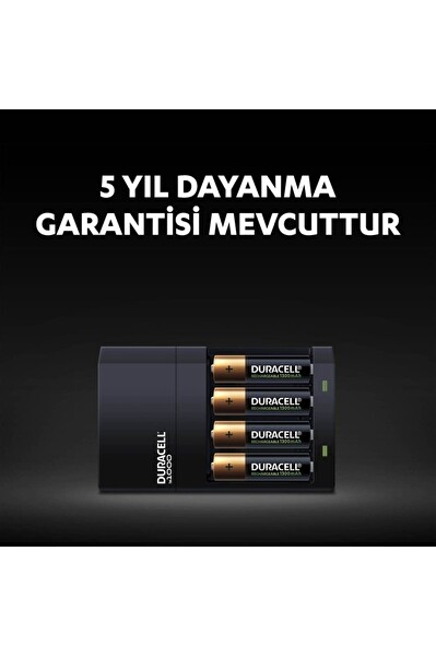 Duracell CEF14 Yüksek Hızlı Pil Şarj Cihazı - Şarj Edilebilir AA ve AAA Pil (2'şer Adet)