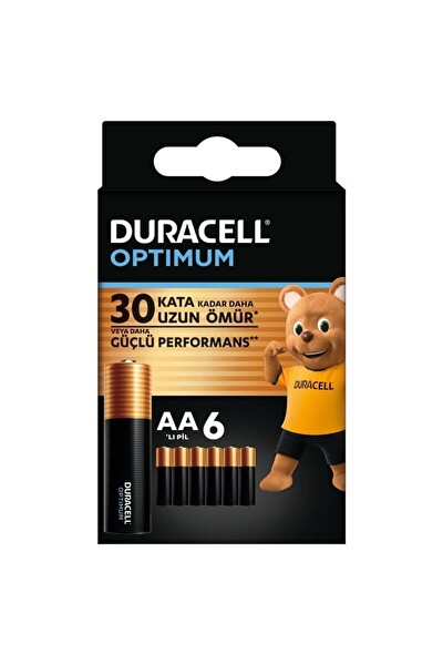 Duracell MX1500 Optimum 1.5V LR6 AA Alkalin Kalem Pil 6’lı Paket