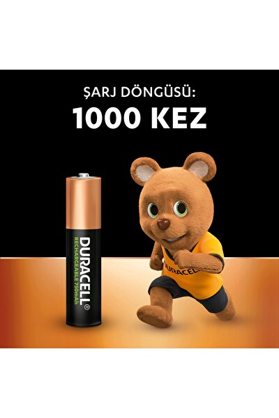 Duracell 750 mAh NiMH 2'li Paket Şarj Edilebilir AAA İnce Kalem Pil