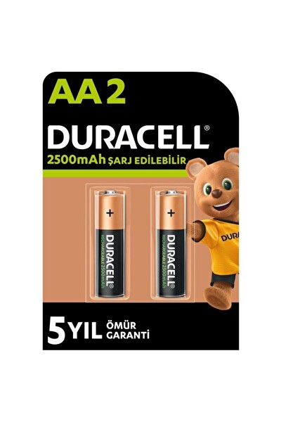 Duracell 2500 mAh NiMH Şarj Edilebilir 2’li Paket AA Kalem Pil