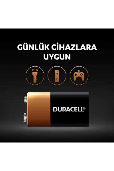 Duracell 6LR61 / MN1604 Alkalin 9V Pil 4'lü Paket
