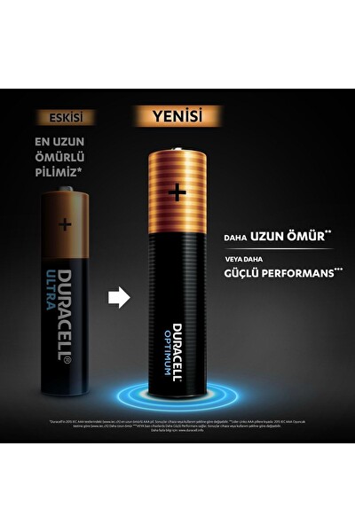 Duracell LR6 MX1500 1.5V 12’li Paket Optimum AAA Alkalin İnce Kalem Pil