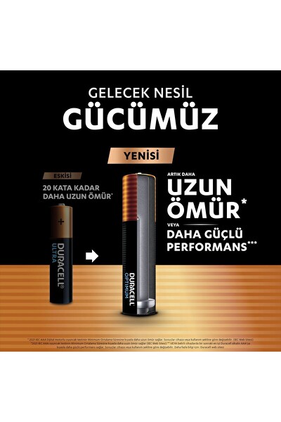 Duracell Optimum AA Alkalin Kalem Pil 1.5 V 6’lı Paket - Optimum AAA Alkalin Kalem Pil 1.5 V 6’lı Paket