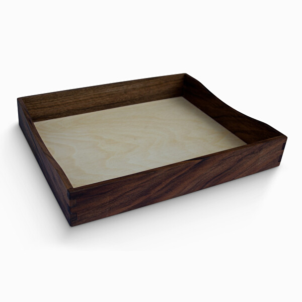 WOODSAKA Dergi ve Evrak Kutusu - Ceviz - Huş Ağacı Kontraplak Taban - 34x28x5 CM
