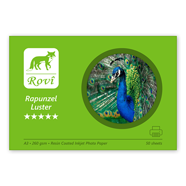 Rovi Rapunzel Parıltı Luster Fotoğraf Kağıdı 260GSM 50 Yaprak A3
