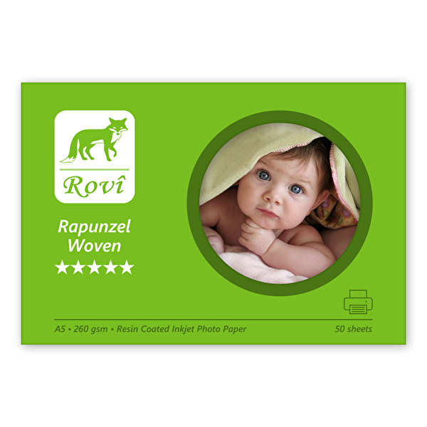 Rovi Rapunzel Dokuma Woven Fotoğraf Kağıdı 260GSM 50 Yaprak A5