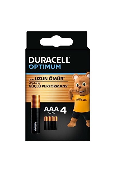 Duracell Optimum LR03/MN2400 1.5 V 4’lü Paket AAA Alkalin İnce Kalem Pil