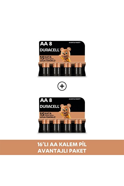 Duracell LR03/MN2400 1.5V 16'lı Paket Alkalin AA Kalem Pil