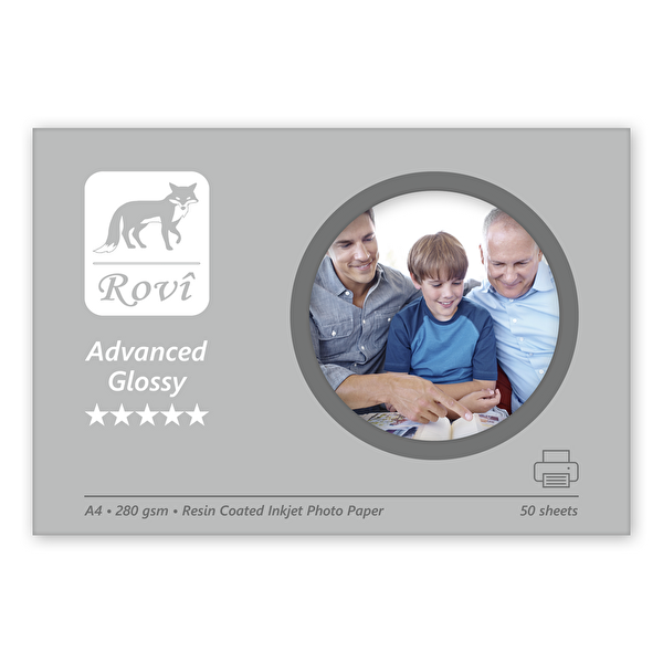 Rovi Advanced Parlak Fotoğraf Kağıdı 280GSM 50 Yaprak A4