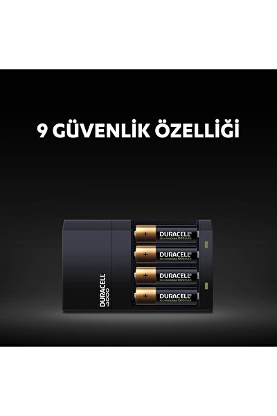 Duracell CEF 14 Pil Şarj Cihazı - 4 saat 1 Adet - Şarj Edilebilir AA ve AAA Pil 2'şer Adet
