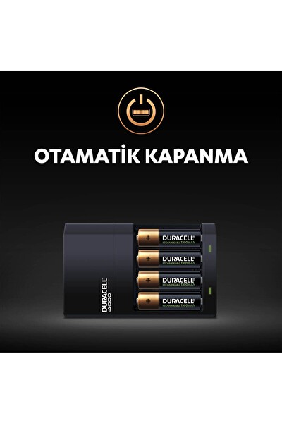 Duracell CEF 14 Pil Şarj Cihazı - 4 saat 1 Adet - Şarj Edilebilir AA ve AAA Pil 2'şer Adet