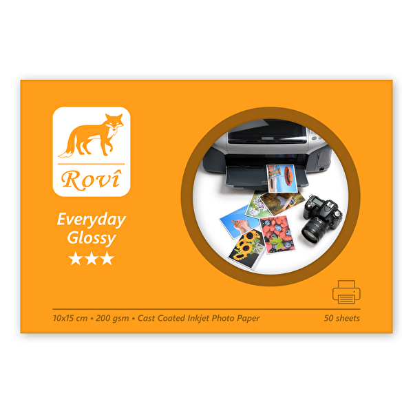 Rovi Everyday Parlak Fotoğraf Kağıdı 200GSM 50 Yaprak 10x15