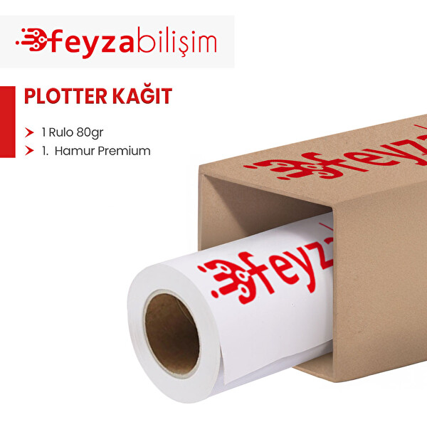 Feyza Bilişim 1.Hamur Premium Opak 80 GR Plotter Çizim Kağıdı 31 CM x 100 MT - 1 Rulo
