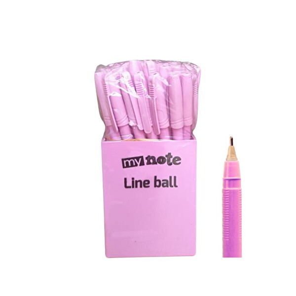 Mynote Line Ball 50'li PP Kutu Pastel Mor