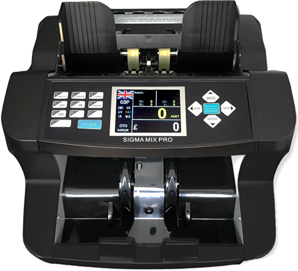 Sigma Mix Pro TL - EUR - USD - GBP - SRY Destekli Sahte Kontrollü Karışık Para Sayma Makinesi