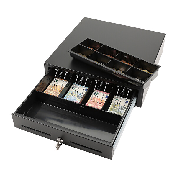 LD 410AT 8 Bozuk Para 4 Kağıt Para Bölmeli Easy Push Metal Para Çekmecesi