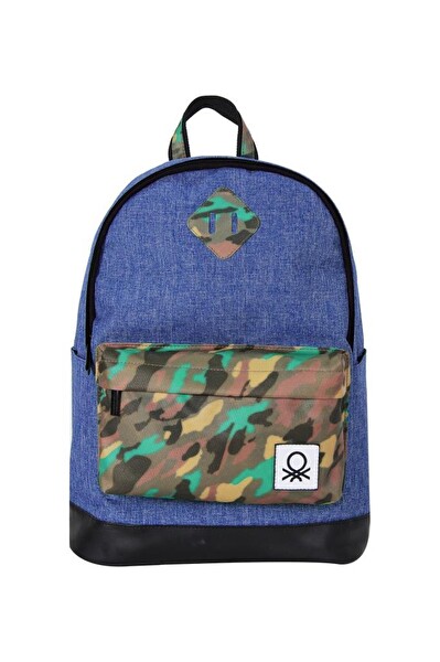 United Colors Of Benetton Lacivert Kamuflaj Okul Sırt Çantası